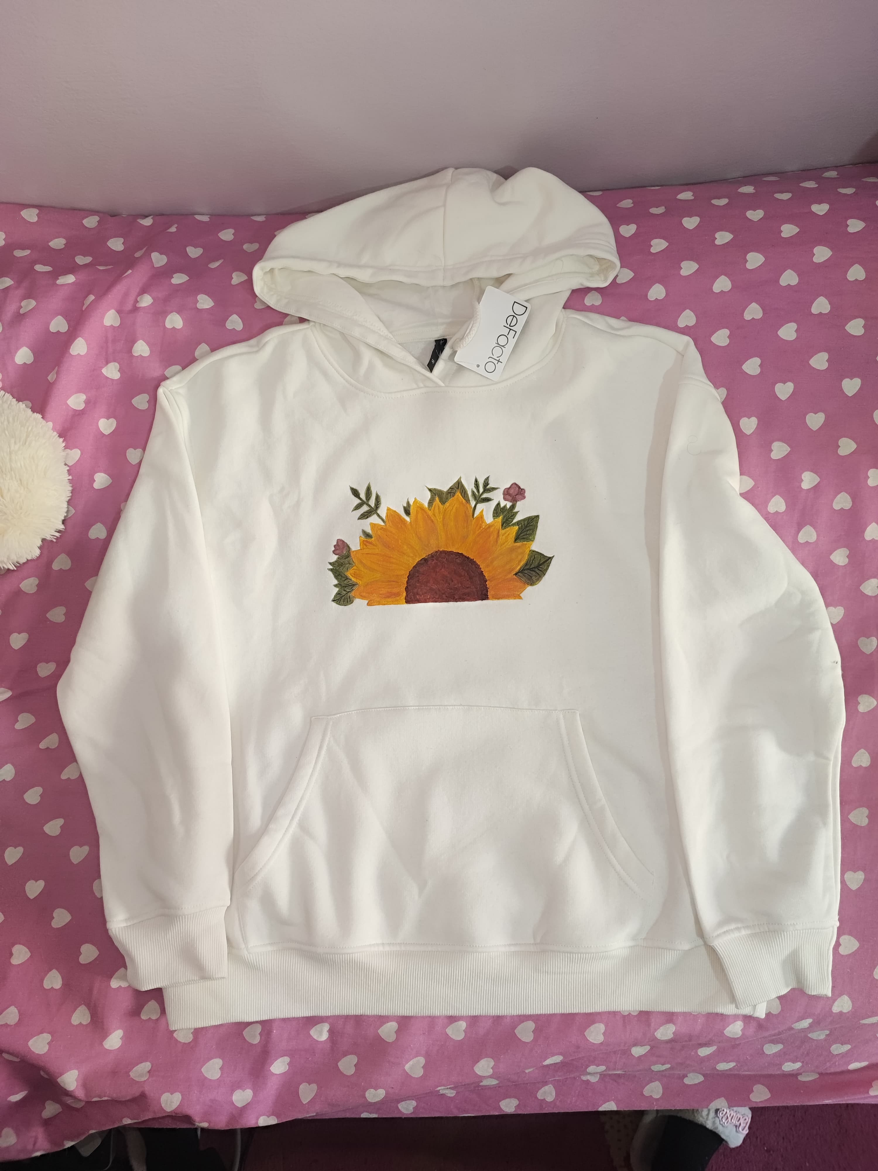 Sunflower handpanted on Hoodie