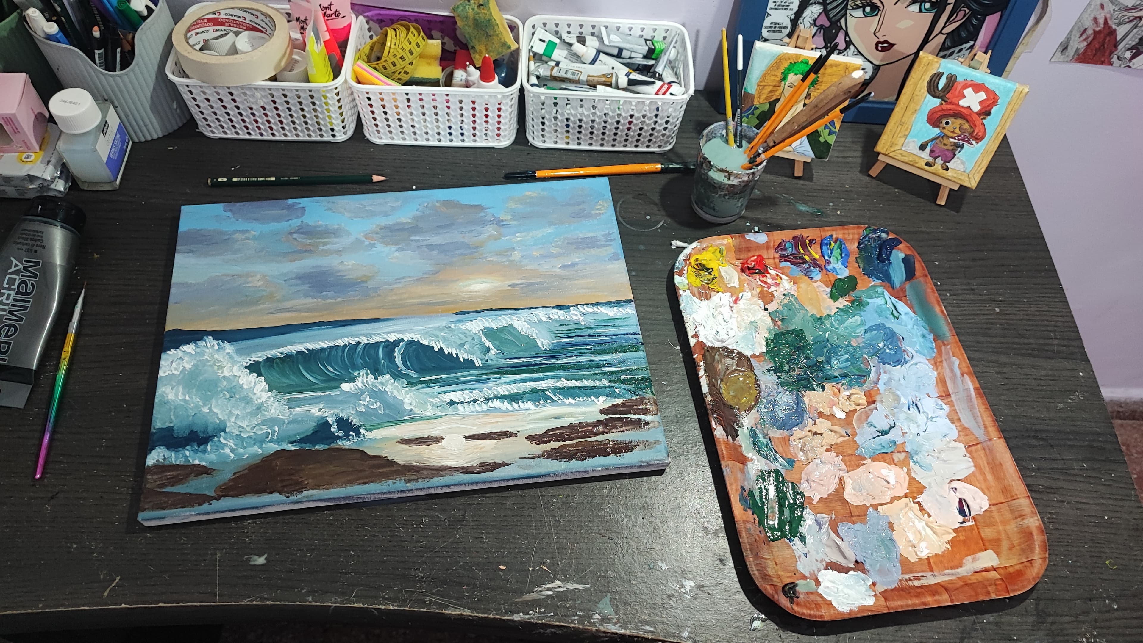 Beach waves painting
