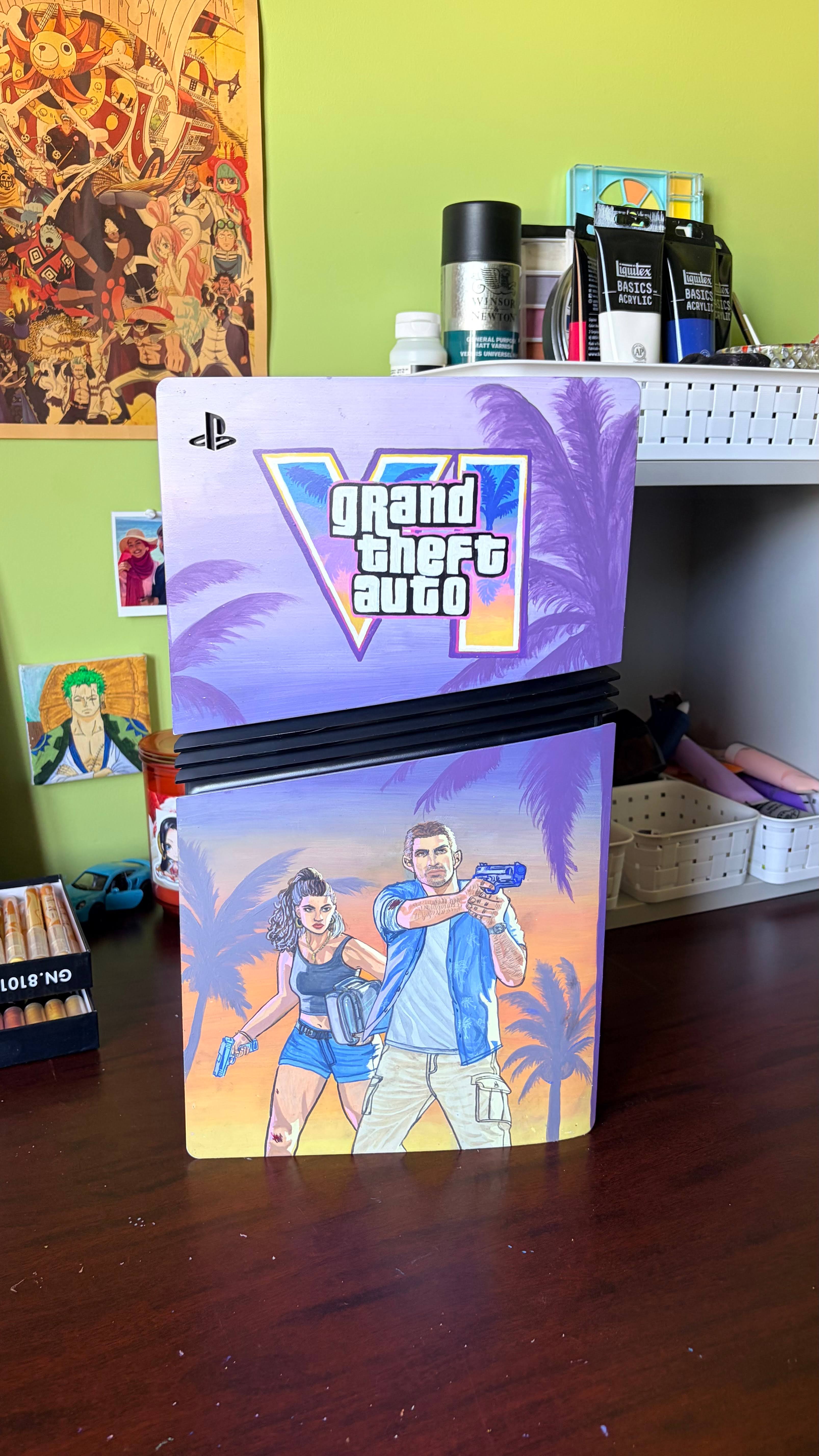 GTA6 Theme painted on PS5 pro